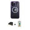 MARSİLYAN™- iPhone 14 Pro Kılıf İz Form - Siyah Polymer Nano Ekran Koruyucu + Raze Metal Kamera Lens - GD