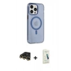 MARSİLYAN™- iPhone 14 Pro Kılıf Kıvılcım Asil Özel Seri - Şeffaf Pasifik Cam Ekran Koruyucu + Raze Metal Kamera Lens - GD