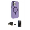 MARSİLYAN™- iPhone 14 Pro Kılıf Kıvılcım Asil Özel Seri - Siyah 3D Antistatik Hayalet Cam Ekran Koruyucu + Raze Metal Kamera Lens - GD