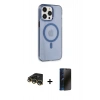 MARSİLYAN™- iPhone 14 Pro Kılıf Kıvılcım Asil Özel Seri - Siyah 3D Antistatik Hayalet Cam Ekran Koruyucu + Raze Metal Kamera Lens - GD