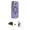 MARSİLYAN™- iPhone 14 Pro Kılıf Kıvılcım Asil Özel Seri - Siyah Bilvis 3D Mat Cam Ekran Koruyucu + Raze Metal Kamera Lens - GD