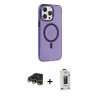 MARSİLYAN™- iPhone 14 Pro Kılıf Kıvılcım Asil Özel Seri - Siyah Bilvis Hayalet Cam Ekran Koruyucu + Raze Metal Kamera Lens - GD