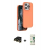 MARSİLYAN™- iPhone 14 Pro Kılıf Kıvılcım Çizgi Serisi - Siyah 20D Premium Cam Ekran Koruyucu + Gold Raze Metal Kamera Lens