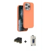 MARSİLYAN™- iPhone 14 Pro Kılıf Kıvılcım Çizgi Serisi - Siyah Bilvis Hayalet Cam Ekran Koruyucu + Raze Metal Kamera Lens - GD