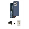 MARSİLYAN™- iPhone 14 Pro Kılıf Kıvılcım Çizgi Serisi - Siyah Mat Seramik Nano Ekran Koruyucu + Raze Metal Kamera Lens - GD