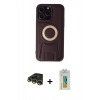 MARSİLYAN™- iPhone 14 Pro Kılıf Kıvılcım Form Özel Seri - Siyah Polymer Nano Ekran Koruyucu + Raze Metal Kamera Lens - GD