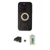 MARSİLYAN™- iPhone 14 Pro Kılıf Kıvılcım Form Özel Seri - Siyah Polymer Nano Ekran Koruyucu + Raze Metal Kamera Lens - GD