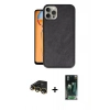 MARSİLYAN™- iPhone 14 Pro Kılıf Kıvılcım Işık Serisi - Siyah 360 Mat Full Body Arka Koruyucu + Raze Metal Kamera Lens - GD