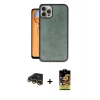 MARSİLYAN™- iPhone 14 Pro Kılıf Kıvılcım Işık Serisi - Siyah Buffer Cam Ekran Koruyucu + Gold Raze Metal Kamera Lens