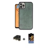 MARSİLYAN™- iPhone 14 Pro Kılıf Kıvılcım Işık Serisi - Siyah Buffer Hayalet Cam Ekran Koruyucu + Raze Metal Kamera Lens - GD
