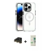 MARSİLYAN™- iPhone 14 Pro Kılıf Kozmos Doku Koleksiyonu - Siyah 20D Premium Cam Ekran Koruyucu + Raze Metal Kamera Lens - GD