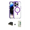 MARSİLYAN™- iPhone 14 Pro Kılıf Kozmos Doku Koleksiyonu - Siyah 20D Premium Cam Ekran Koruyucu + Raze Metal Kamera Lens - GD