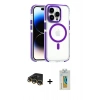 MARSİLYAN™- iPhone 14 Pro Kılıf Kozmos Doku Koleksiyonu - Siyah Polymer Nano Ekran Koruyucu + Raze Metal Kamera Lens - GD