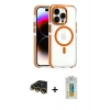 MARSİLYAN™- iPhone 14 Pro Kılıf Kozmos Doku Koleksiyonu - Siyah Polymer Nano Ekran Koruyucu + Raze Metal Kamera Lens - GD