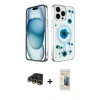 MARSİLYAN™- iPhone 14 Pro Kılıf Kozmos Doku - Siyah 6D Mat Seramik Hayalet Nano Ekran Koruyucu + Raze Metal Kamera Lens - GD