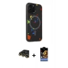 MARSİLYAN™- iPhone 14 Pro Kılıf Kozmos Doku - Siyah Buffer Hayalet Cam Ekran Koruyucu + Raze Metal Kamera Lens - GD