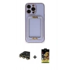 MARSİLYAN™- iPhone 14 Pro Kılıf Kozmos Minimal Prime - Siyah Buffer Cam Ekran Koruyucu + Raze Metal Kamera Lens - GD