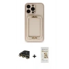 MARSİLYAN™- iPhone 14 Pro Kılıf Kozmos Minimal Prime - Siyah Mat Seramik Nano Ekran Koruyucu + Raze Metal Kamera Lens - GD