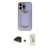 MARSİLYAN™- iPhone 14 Pro Kılıf Kozmos Minimal Prime - Siyah Mat Seramik Nano Ekran Koruyucu + Raze Metal Kamera Lens - GD