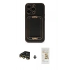 MARSİLYAN™- iPhone 14 Pro Kılıf Kozmos Minimal Prime - Siyah Mat Seramik Nano Ekran Koruyucu + Raze Metal Kamera Lens - GD