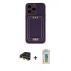 MARSİLYAN™- iPhone 14 Pro Kılıf Kozmos Minimal Prime - Siyah Polymer Nano Ekran Koruyucu + Raze Metal Kamera Lens - GD