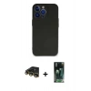 MARSİLYAN™- iPhone 14 Pro Kılıf Kozmos Yansıma Özel Seri - Siyah 360 Mat Full Body Arka Koruyucu + Raze Metal Kamera Lens - GD