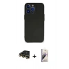 MARSİLYAN™- iPhone 14 Pro Kılıf Kozmos Yansıma Özel Seri - Siyah Bilvis 3D Mat Cam Ekran Koruyucu + Raze Metal Kamera Lens - GD