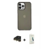 MARSİLYAN™- iPhone 14 Pro Kılıf Kutup Doku Koleksiyonu - Şeffaf Pasifik Cam Ekran Koruyucu + Raze Metal Kamera Lens - GD