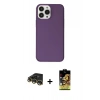 MARSİLYAN™- iPhone 14 Pro Kılıf Kutup Doku Koleksiyonu - Siyah Buffer Cam Ekran Koruyucu + Raze Metal Kamera Lens - GD