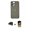MARSİLYAN™- iPhone 14 Pro Kılıf Kutup Doku Koleksiyonu - Siyah Buffer Cam Ekran Koruyucu + Raze Metal Kamera Lens - GD