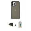 MARSİLYAN™- iPhone 14 Pro Kılıf Kutup Doku Koleksiyonu - Siyah Polymer Nano Ekran Koruyucu + Raze Metal Kamera Lens - GD