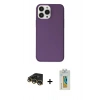 MARSİLYAN™- iPhone 14 Pro Kılıf Kutup Doku Koleksiyonu - Siyah Polymer Nano Ekran Koruyucu + Raze Metal Kamera Lens - GD