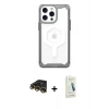 MARSİLYAN™- iPhone 14 Pro Kılıf Kutup Doku Prime - Şeffaf Pasifik Cam Ekran Koruyucu + Raze Metal Kamera Lens - GD