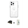 MARSİLYAN™- iPhone 14 Pro Kılıf Kutup Doku Prime - Şeffaf Pasifik Cam Ekran Koruyucu + Raze Metal Kamera Lens - GD