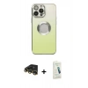 MARSİLYAN™- iPhone 14 Pro Kılıf Kutup Yansıma Özel Seri - Şeffaf Pasifik Cam Ekran Koruyucu + Raze Metal Kamera Lens - GD