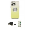 MARSİLYAN™- iPhone 14 Pro Kılıf Kutup Yansıma Özel Seri - Siyah 20D Premium Cam Ekran Koruyucu + Raze Metal Kamera Lens - GD