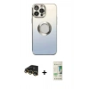 MARSİLYAN™- iPhone 14 Pro Kılıf Kutup Yansıma Özel Seri - Siyah 20D Premium Cam Ekran Koruyucu + Raze Metal Kamera Lens - GD
