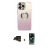 MARSİLYAN™- iPhone 14 Pro Kılıf Kutup Yansıma Özel Seri - Siyah 360 Mat Full Body Arka Koruyucu + Raze Metal Kamera Lens - GD