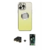 MARSİLYAN™- iPhone 14 Pro Kılıf Kutup Yansıma Özel Seri - Siyah 360 Mat Full Body Arka Koruyucu + Raze Metal Kamera Lens - GD