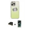 MARSİLYAN™- iPhone 14 Pro Kılıf Kutup Yansıma Özel Seri - Siyah 360 Mat Full Body Arka Koruyucu + Raze Metal Kamera Lens - GD
