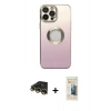 MARSİLYAN™- iPhone 14 Pro Kılıf Kutup Yansıma Özel Seri - Siyah 6D Mat Seramik Hayalet Nano Ekran Koruyucu + Raze Metal Kamera Lens - GD