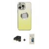 MARSİLYAN™- iPhone 14 Pro Kılıf Kutup Yansıma Özel Seri - Siyah 6D Mat Seramik Hayalet Nano Ekran Koruyucu + Raze Metal Kamera Lens - GD
