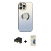 MARSİLYAN™- iPhone 14 Pro Kılıf Kutup Yansıma Özel Seri - Siyah 6D Mat Seramik Hayalet Nano Ekran Koruyucu + Raze Metal Kamera Lens - GD