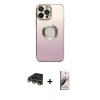 MARSİLYAN™- iPhone 14 Pro Kılıf Kutup Yansıma Özel Seri - Siyah Bilvis 3D Mat Cam Ekran Koruyucu + Raze Metal Kamera Lens - GD