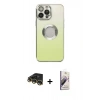 MARSİLYAN™- iPhone 14 Pro Kılıf Kutup Yansıma Özel Seri - Siyah Bilvis 3D Mat Cam Ekran Koruyucu + Raze Metal Kamera Lens - GD