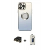 MARSİLYAN™- iPhone 14 Pro Kılıf Kutup Yansıma Özel Seri - Siyah Bilvis Hayalet Cam Ekran Koruyucu + Raze Metal Kamera Lens - GD