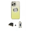 MARSİLYAN™- iPhone 14 Pro Kılıf Kutup Yansıma Özel Seri - Siyah Bilvis Hayalet Cam Ekran Koruyucu + Raze Metal Kamera Lens - GD