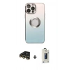 MARSİLYAN™- iPhone 14 Pro Kılıf Kutup Yansıma Özel Seri - Siyah Bilvis Hayalet Cam Ekran Koruyucu + Raze Metal Kamera Lens - GD
