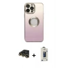 MARSİLYAN™- iPhone 14 Pro Kılıf Kutup Yansıma Özel Seri - Siyah Bilvis Hayalet Cam Ekran Koruyucu + Raze Metal Kamera Lens - GD