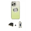 MARSİLYAN™- iPhone 14 Pro Kılıf Kutup Yansıma Özel Seri - Siyah Bilvis Hayalet Cam Ekran Koruyucu + Raze Metal Kamera Lens - GD